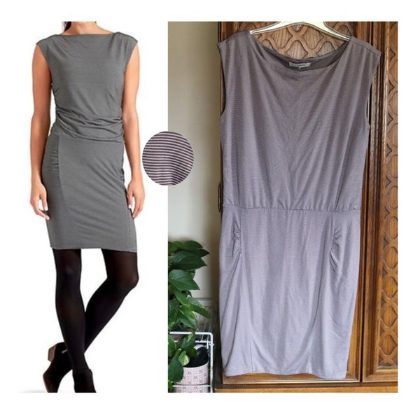 KEEPING Athleta Micro Stripe Westwood Dress Style# 243062 - Picture 2 of 16